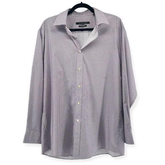 Sean John Men’s Tailored Fit Purple Printed Button-Up Shirt, Neck 16.5, Sz 32/33 - Picture 1 of 14